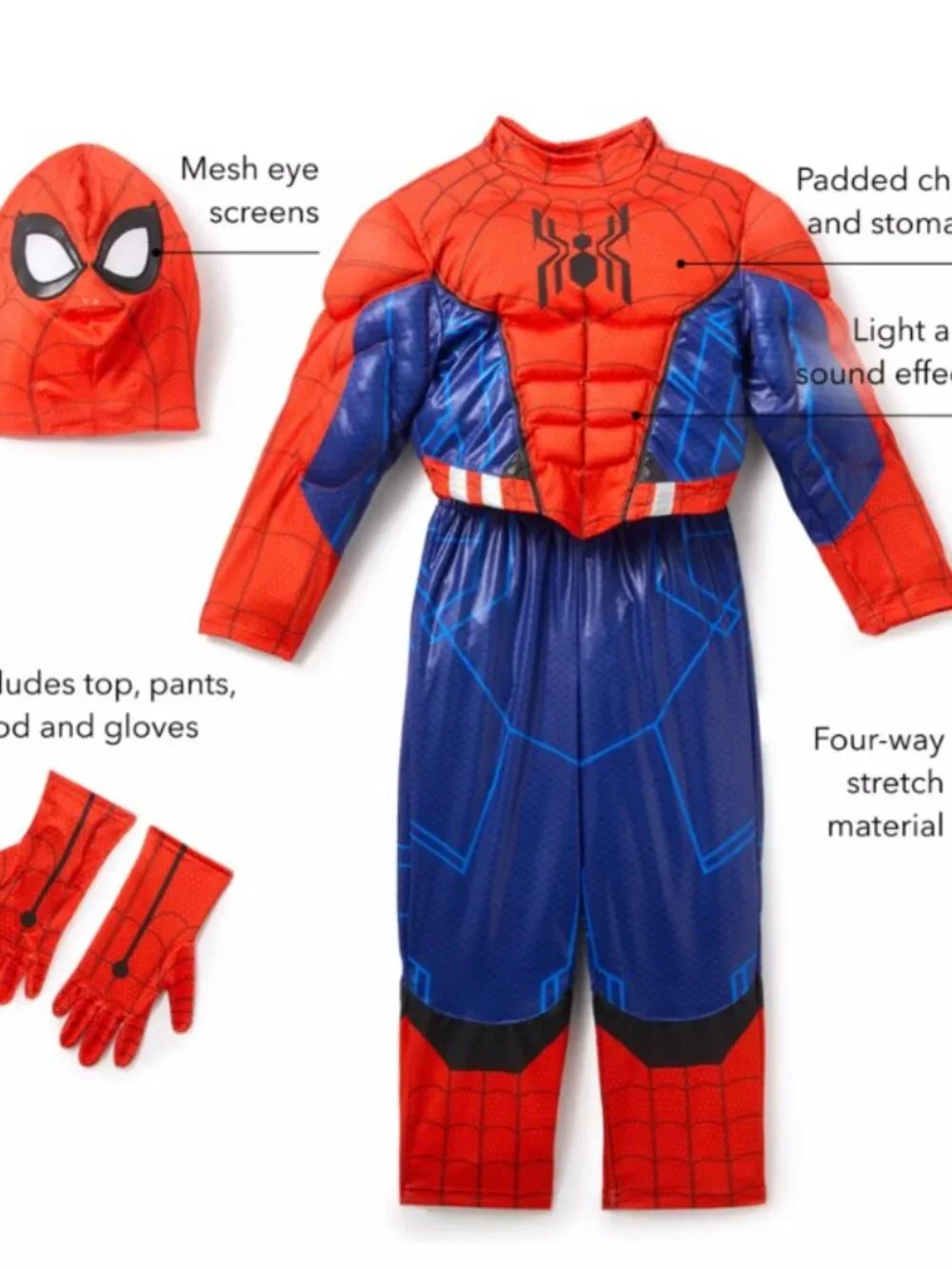 Disney Spider-Man Costume with Lights and Sound size 5/6 - Picture 3 of 10